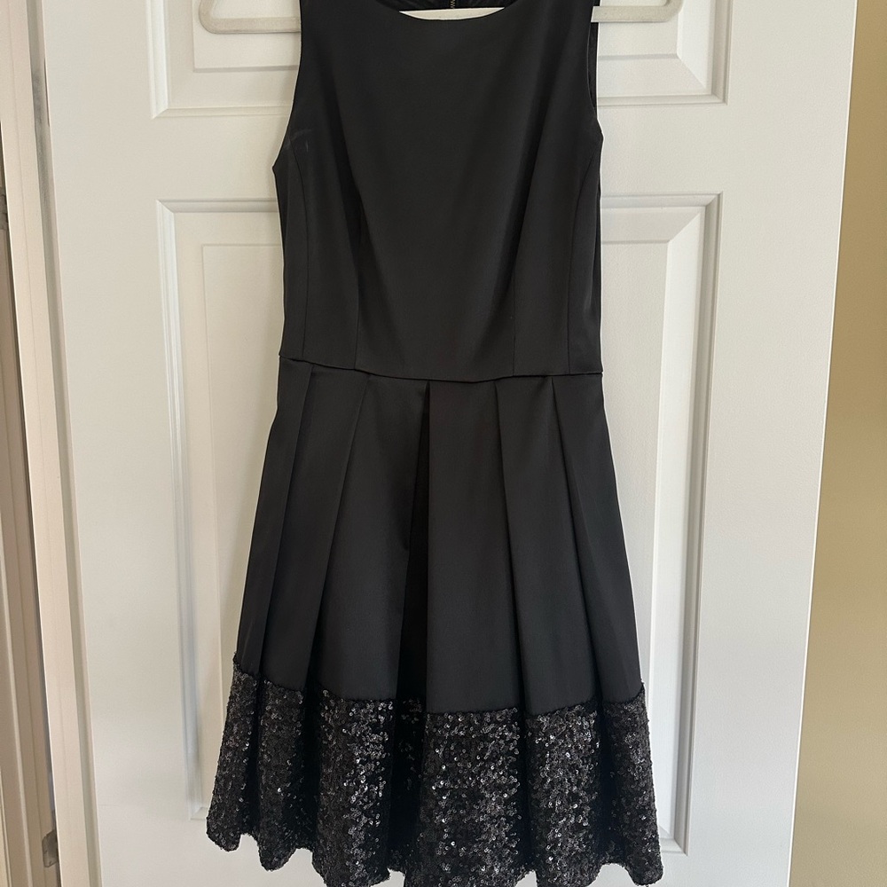 Taylor Black Formal Dress with Sequin Detail